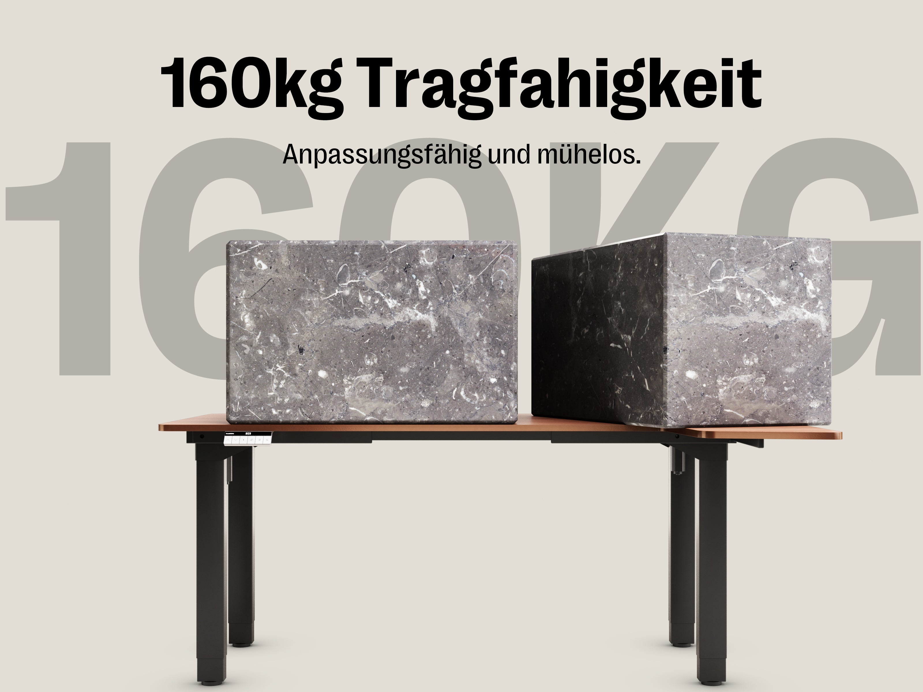 Maidesite Canvas 4 leg standing desk L shape corner desk