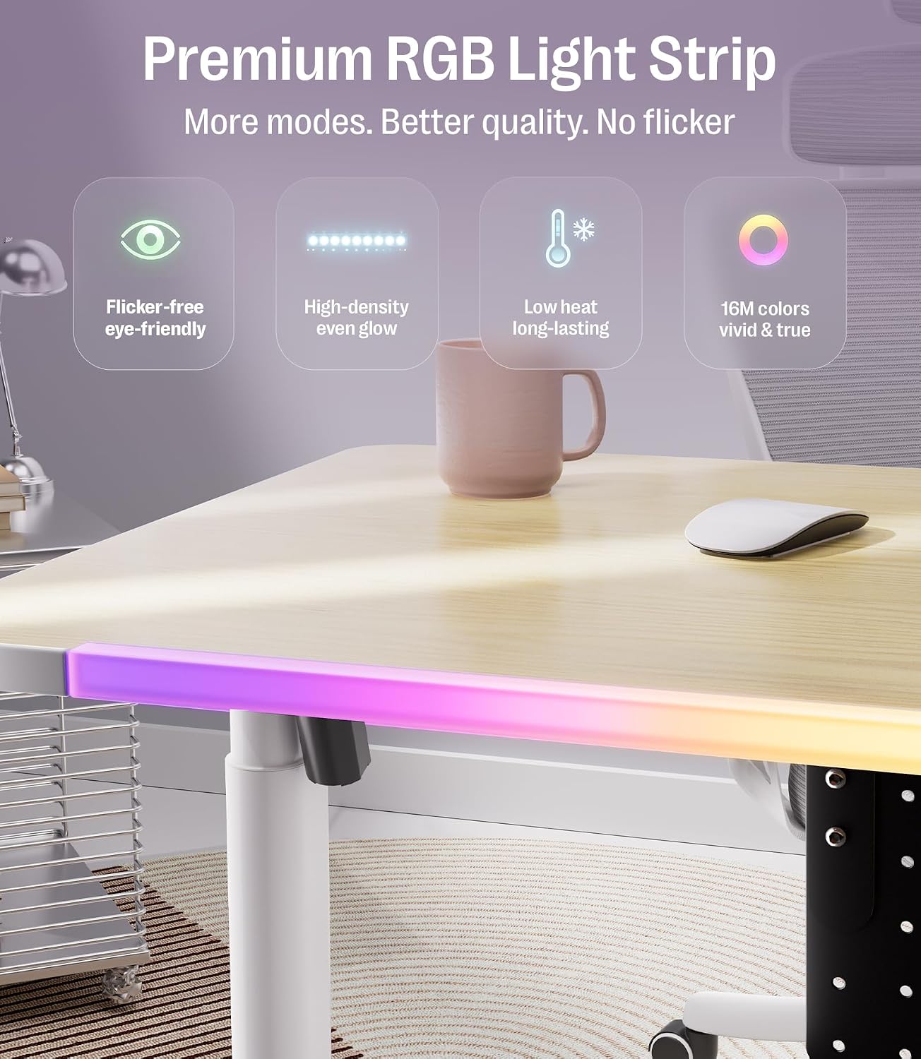Maidesite Rainbow Height-Adjustable Gaming Desk