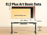Maidesite TH2 Plus Art/EL2 Plus Art - Electric Standing Desk Height Adjustable Table Frame