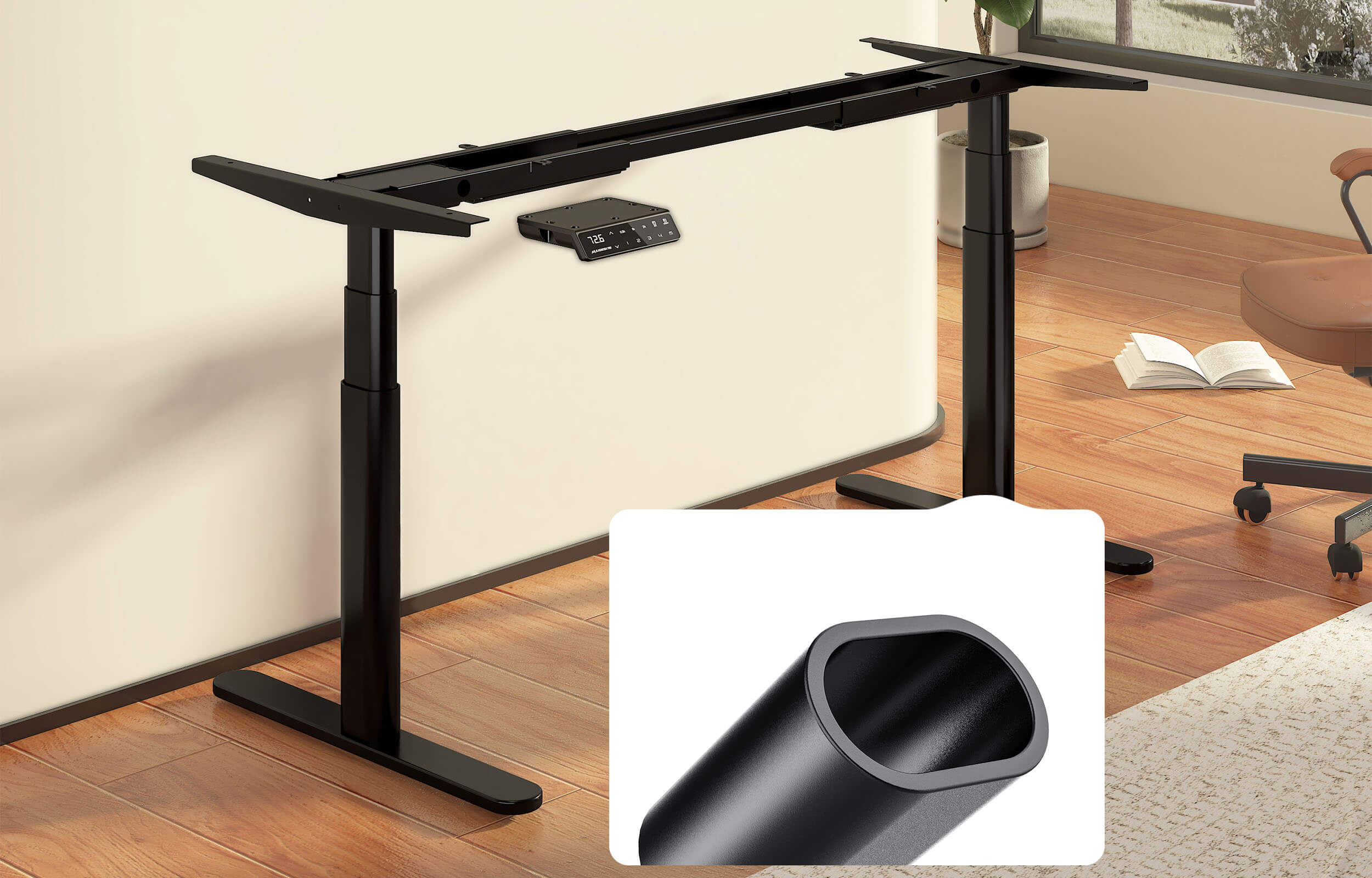 TH2 Pro Plus electric standing desk oval leg more stable