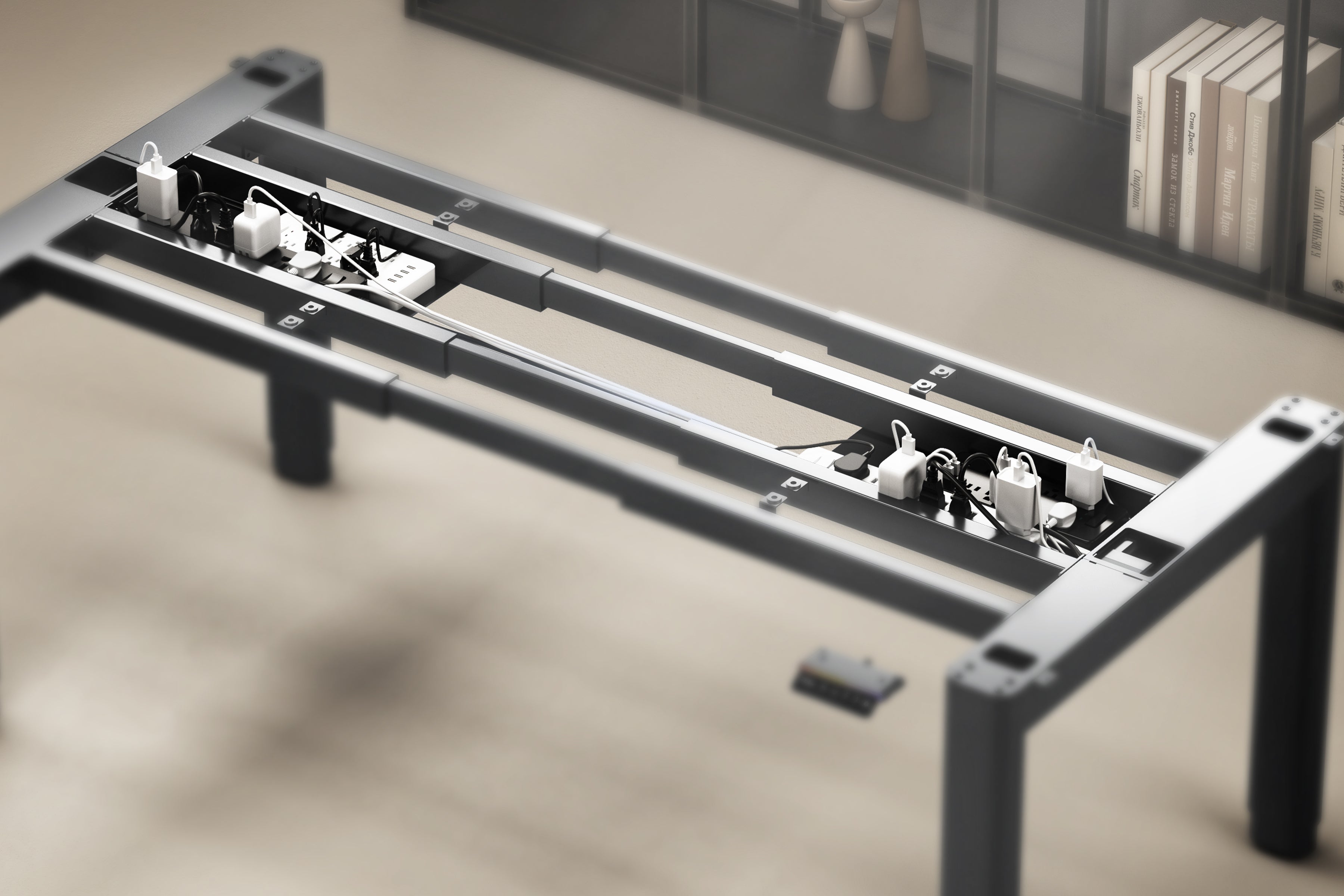 <p>Space for cables & sockets</p>