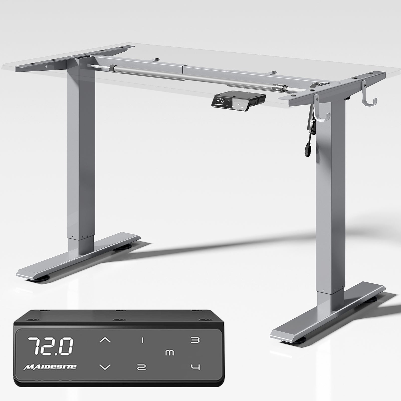 Maidesite T1 Basic - Electric Height-Adjustable Standing Desk Grey Frame