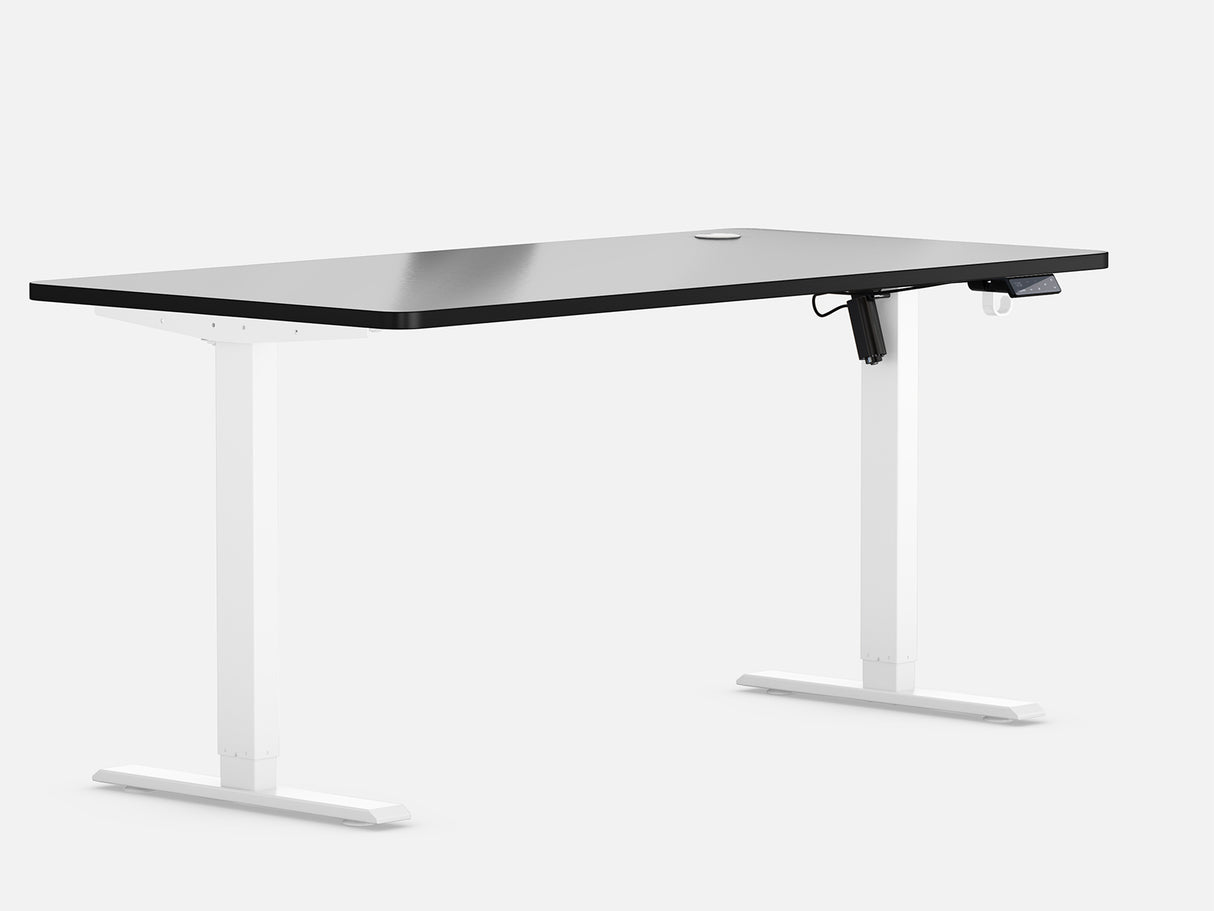 Maidesite T1 Basic height adjustable desk white and black 140cm tabletop