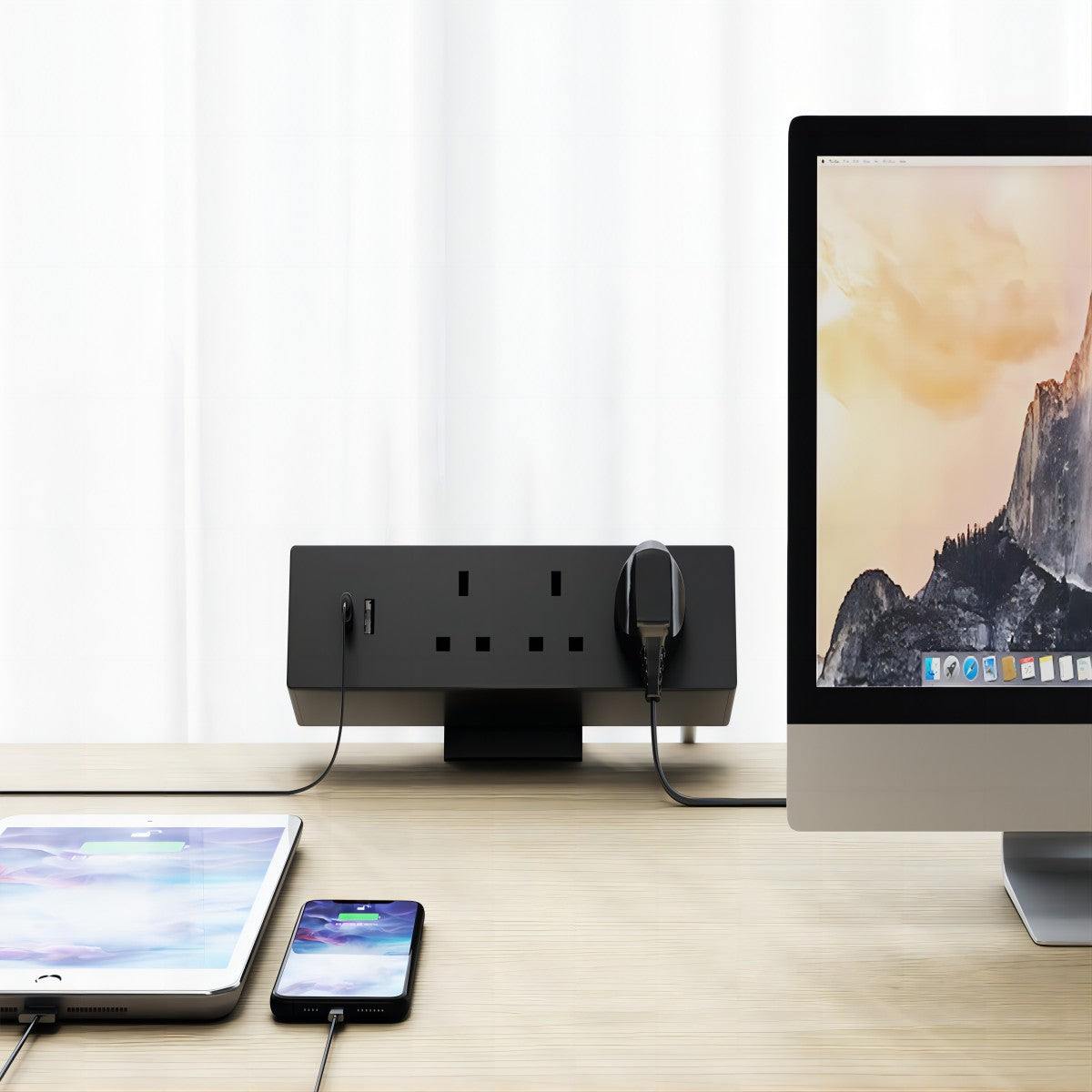 Maidesite desk power strip can charge 5 devices