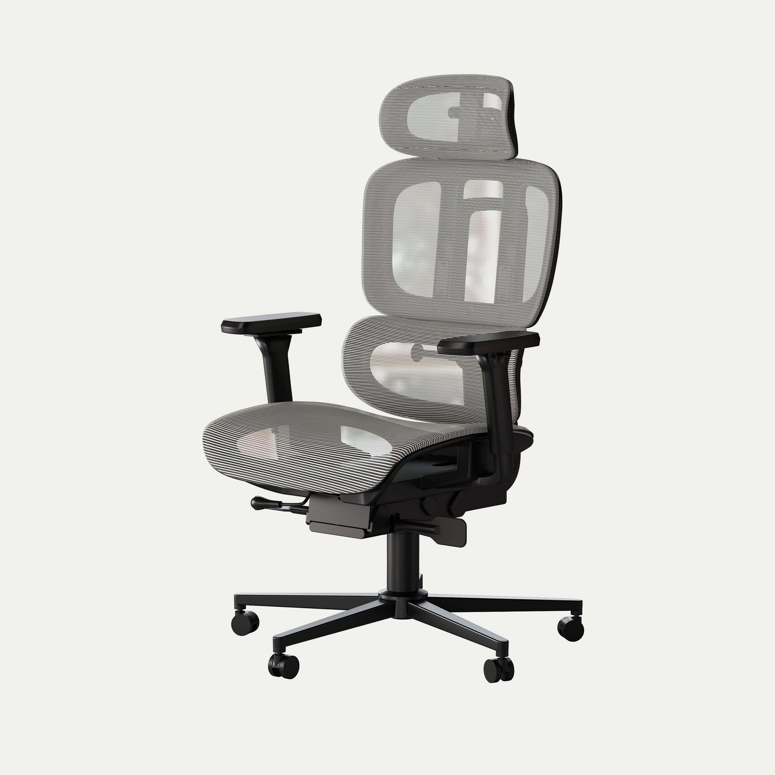 Maidesite ergonomic office chair grey with independent back support and headrest 