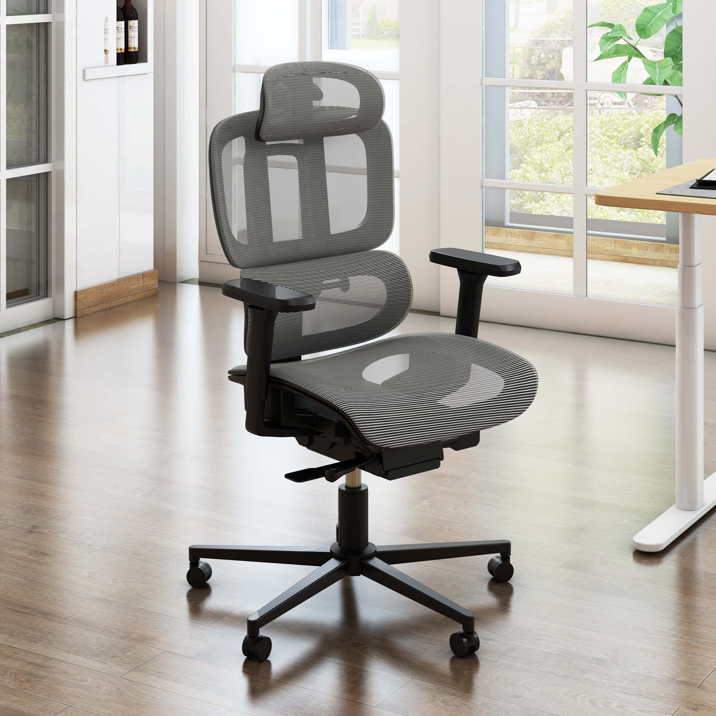 Maidesite grey comfortable office desk chair for home office