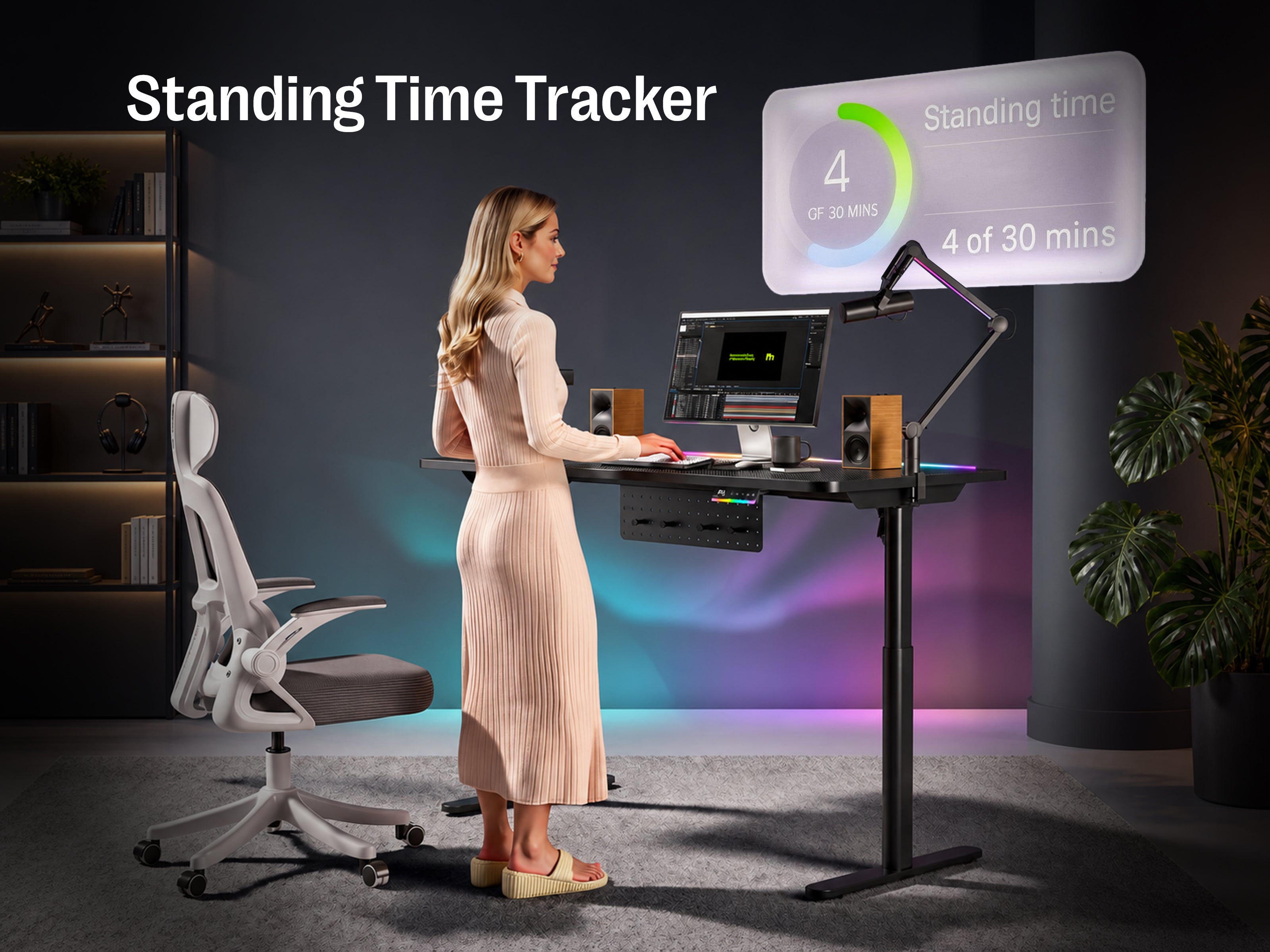 Maidesite Rainbow - Smart Standing Desk with RGB Light Strip