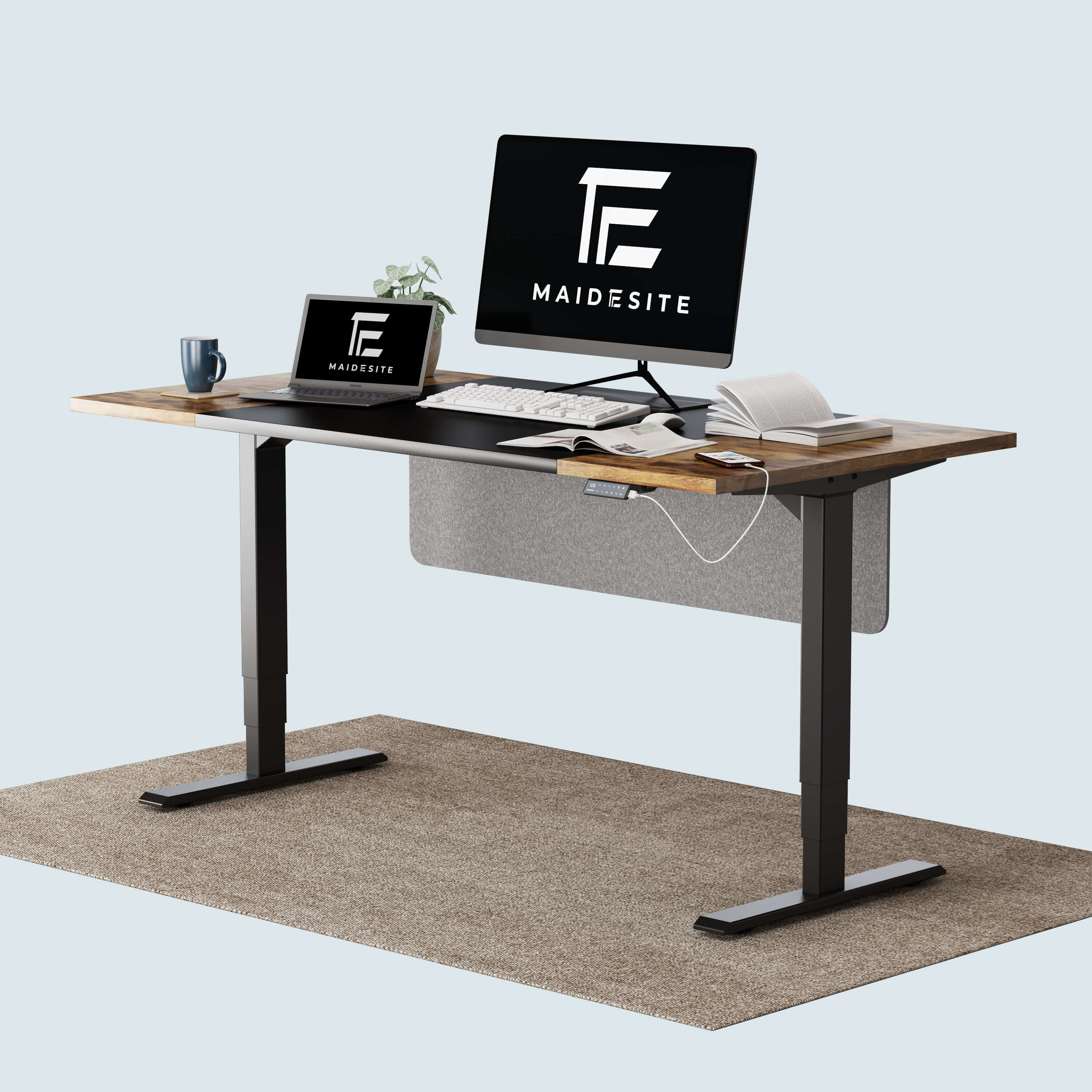 Maidesite 180cm standing desk for back pain people standing at working