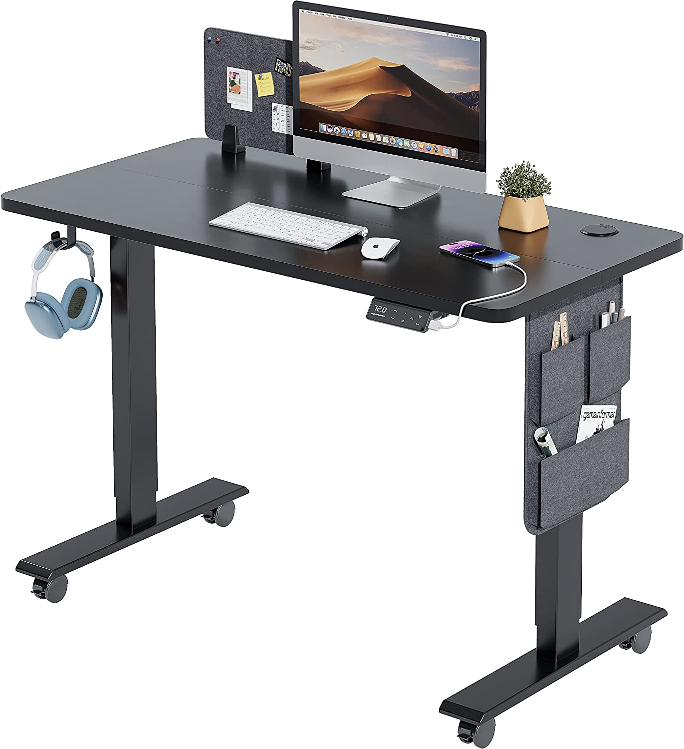Maidesite SN1 Black electric standing desk for home office and studio