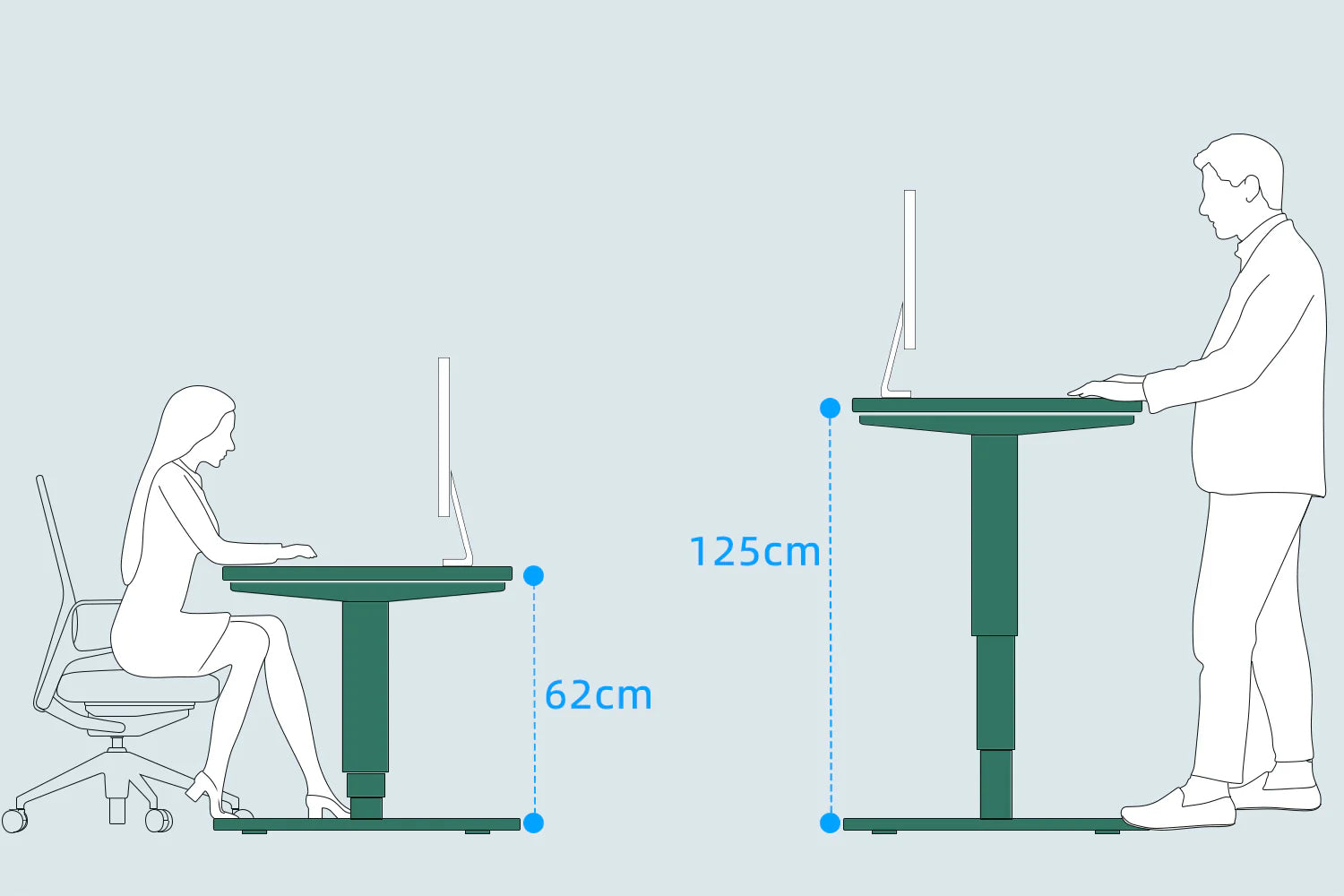 <p>Height-adjustable for young and old</p>
