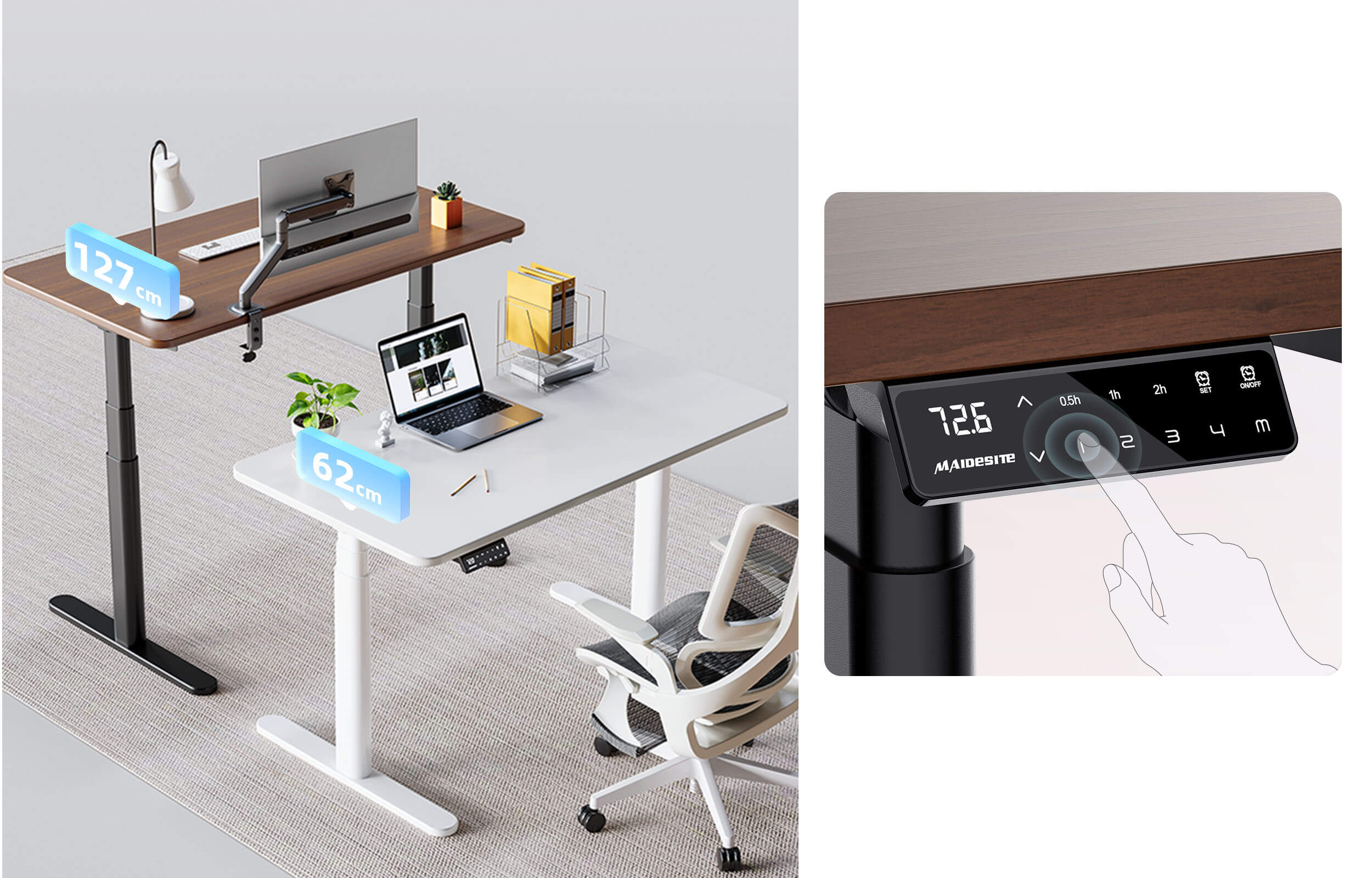 TH2 Pro Plus electric standing desk with touch screen panel for home office