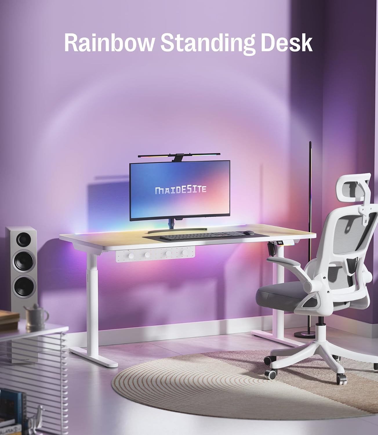 Maidesite Rainbow Height-Adjustable Gaming Desk