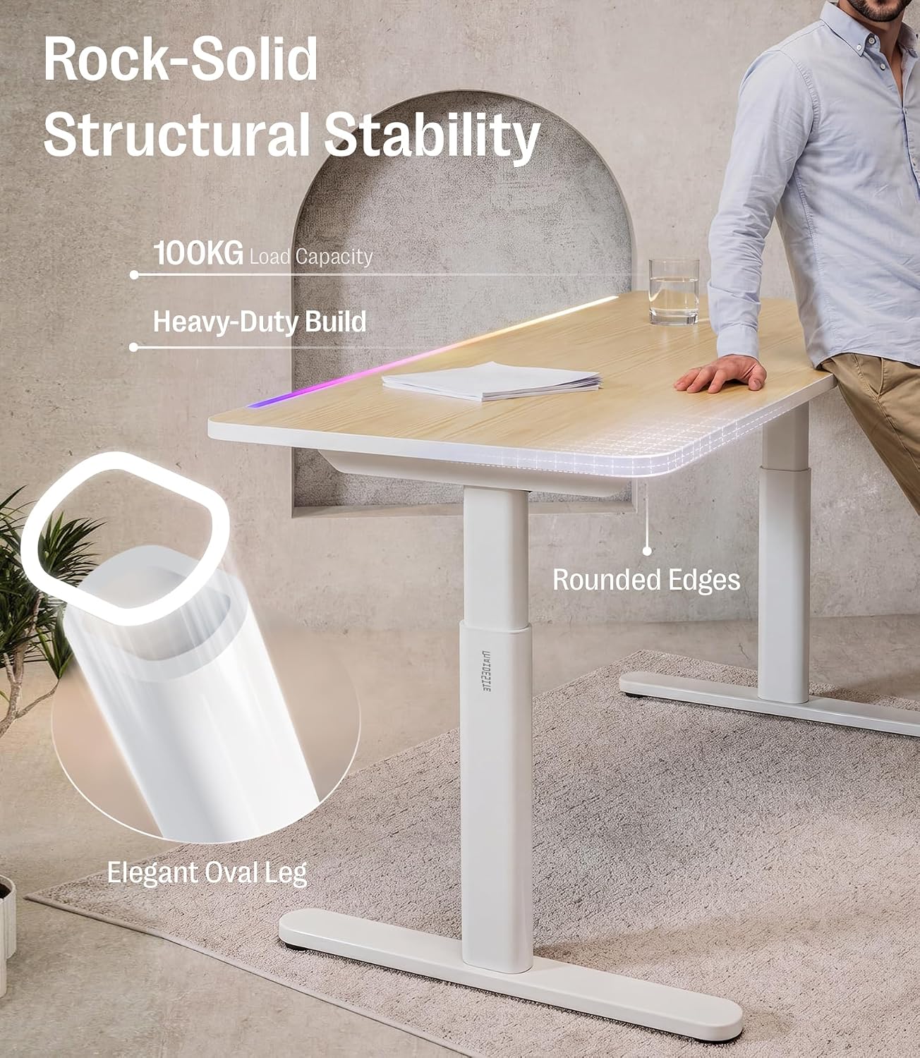 Maidesite Rainbow Height-Adjustable Gaming Desk