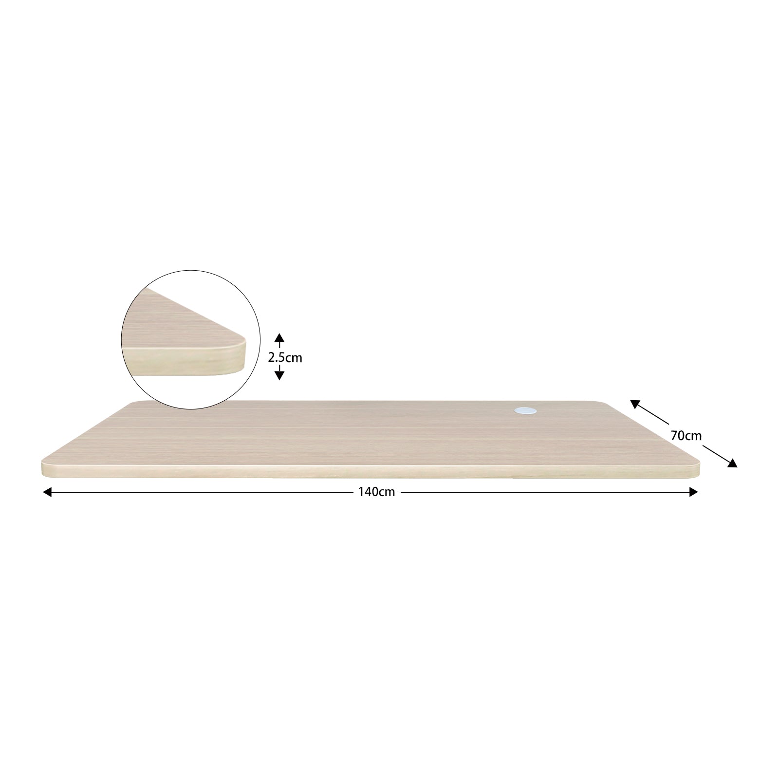 140x70 cm burlywood desktop with pre-drilled holes and nuts for DIY