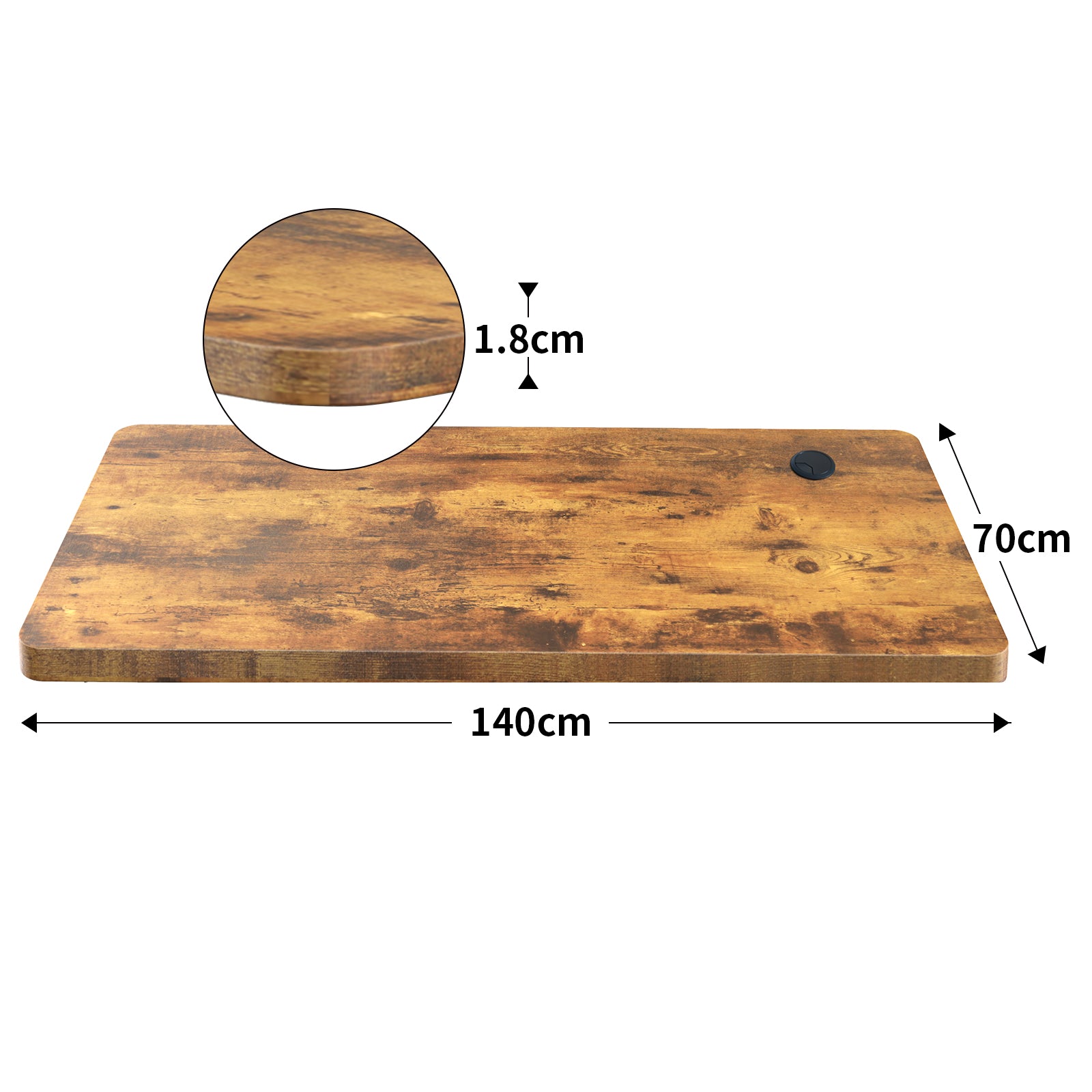 Maidesite 140cm vintage wood desk top design for standing desk