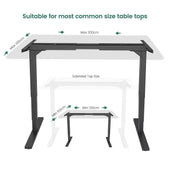 Maidesite T2 Pro Plus - Electric Height Adjustable Standing Desk Frame supports 120x60 cm to 200x80 cm top