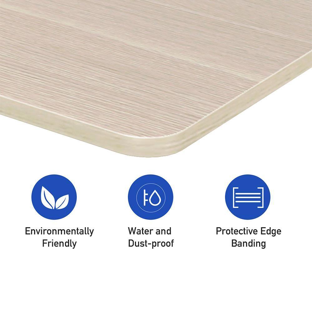 Oak desktop is made from E0 grade MDF wood, it is water and dust proof, great for home and office use
