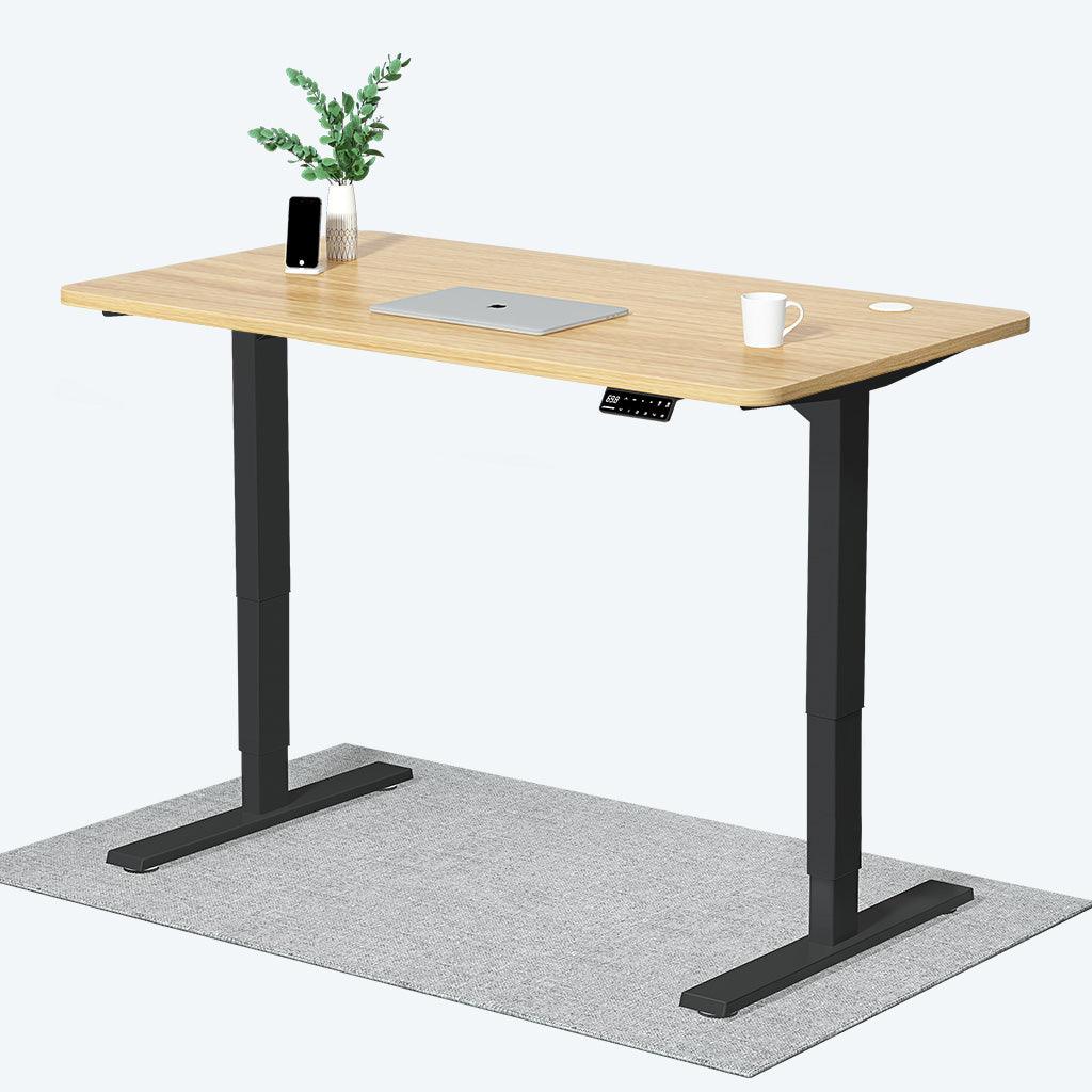 Maidesite electric computer desk S2 Pro Plus black frame oak top is elegant and beautiful, great as working desk