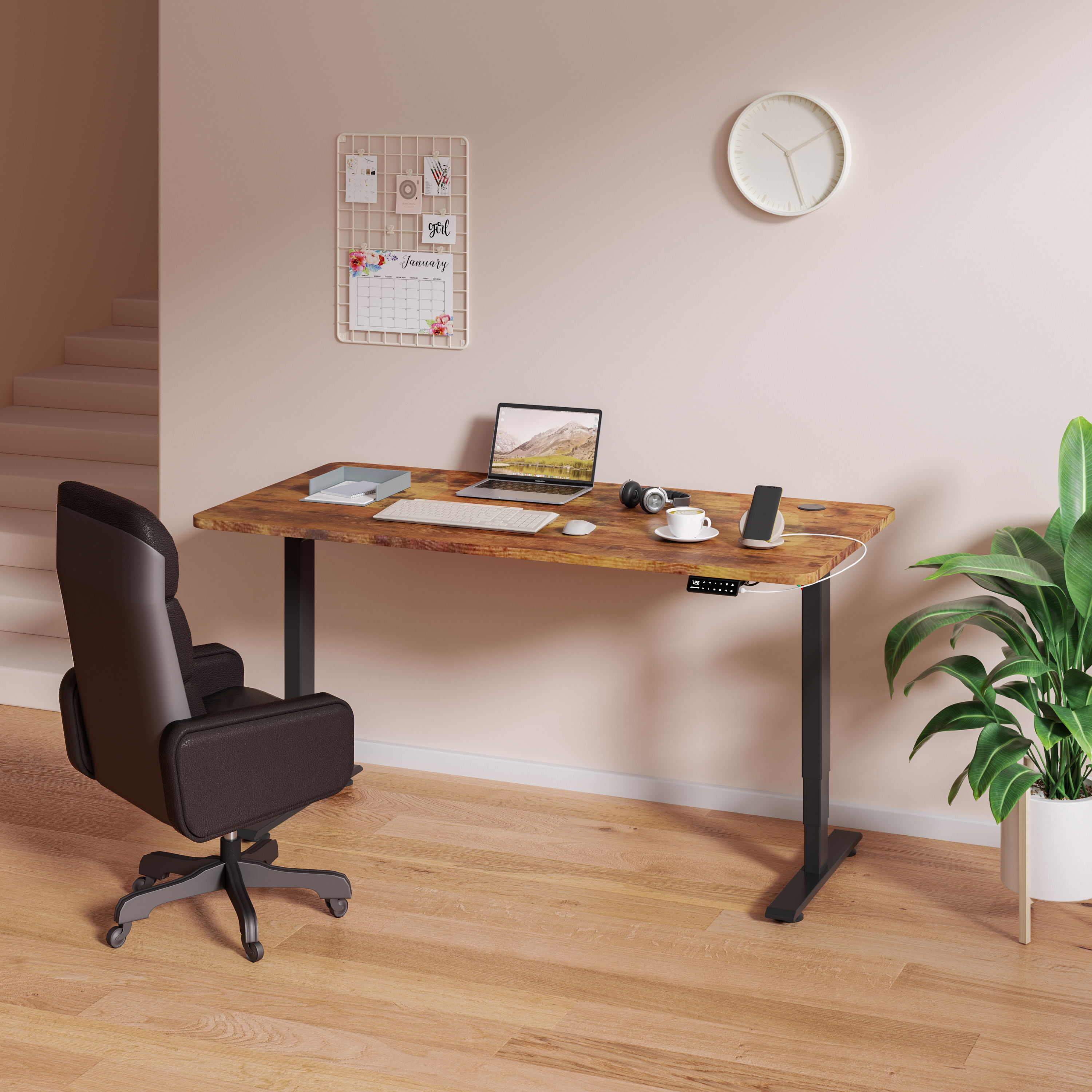 Maidesite electric desk for home office people work with it in the living room