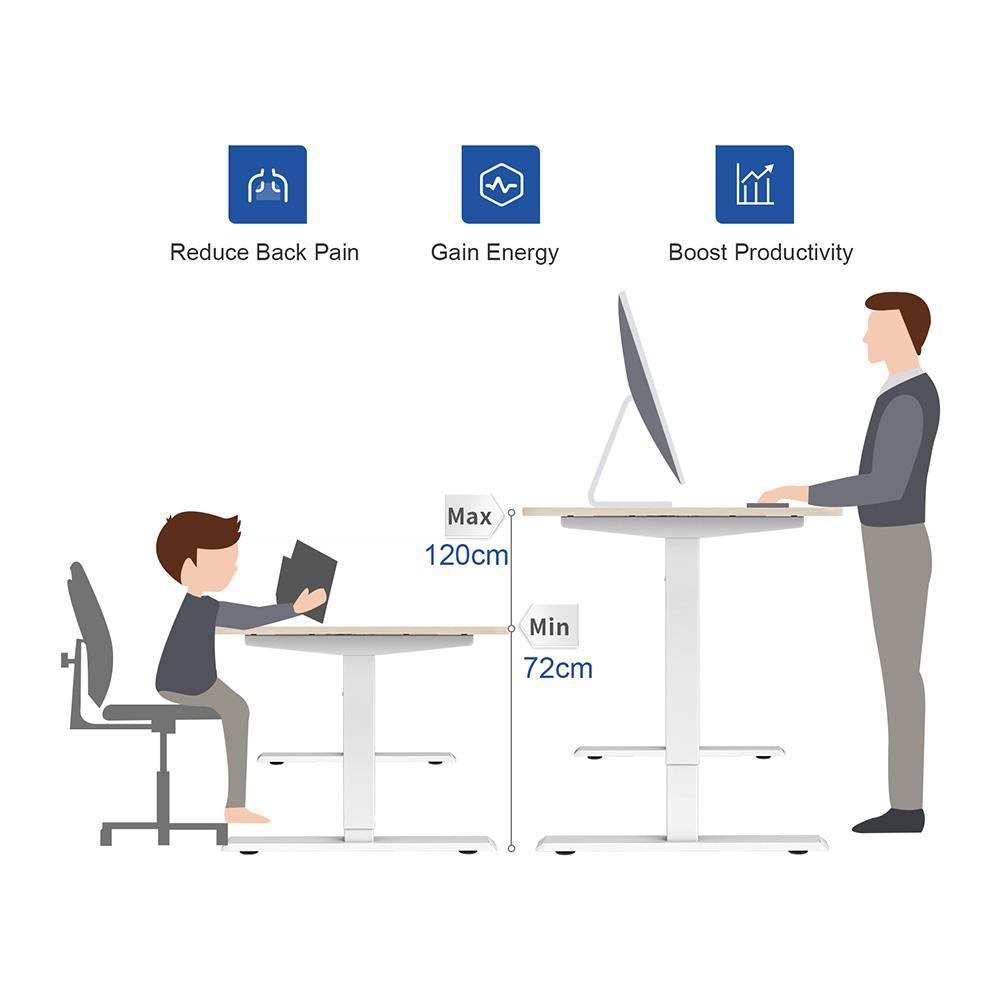 Maidesite S1 Basic - Electric Height Adjustable Desk 120X60 cm - MaidesiteUK