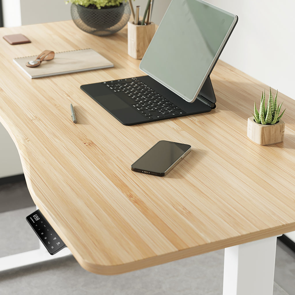 maidesite 140x70 cm curved bamboo top for ergonomic working