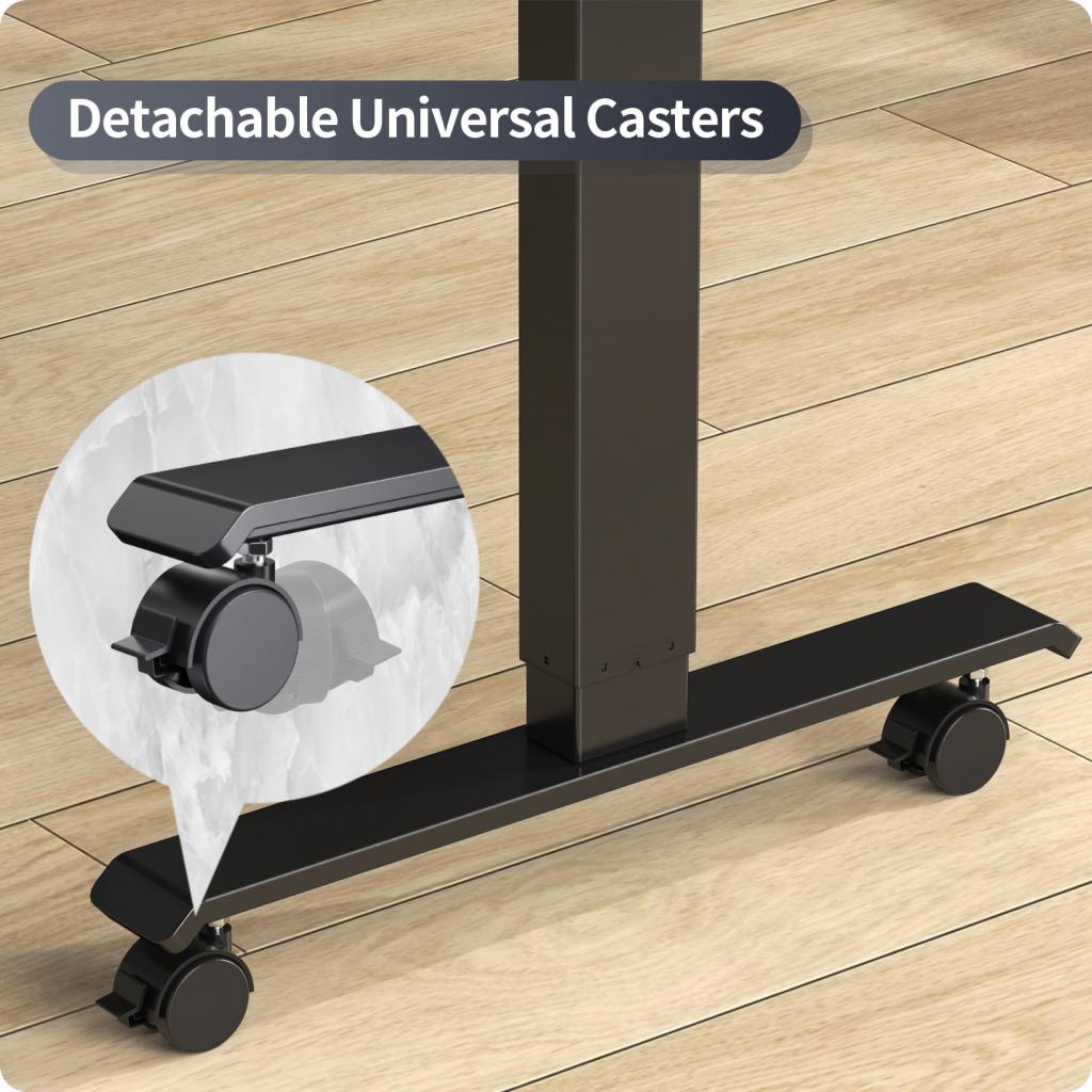 Maidesite height adjustable desk black come with detachable universal casters