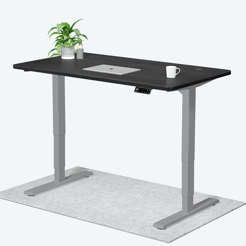 140cm height adjustable desk gray frame black top is great as computer deskis 