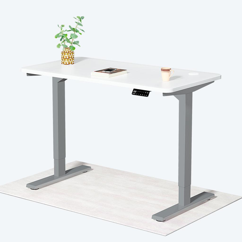 S2 Pro white top grey frame electric standing desk for office