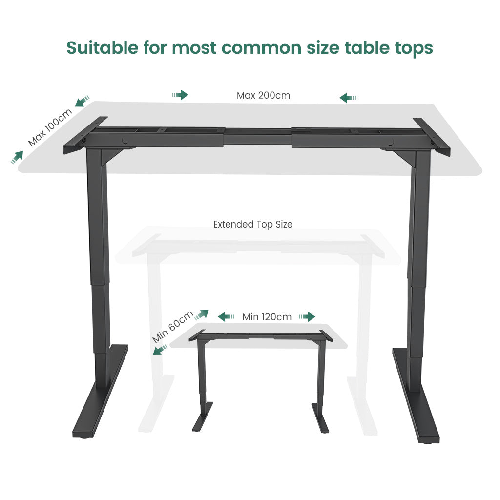 S2 Pro Plus's frame Suitable for most common size table tops like 120*60cm to 200*80cm