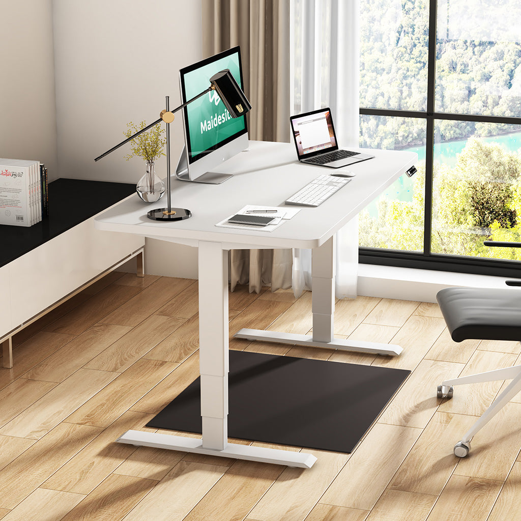 Modern home office setup ideas with Maidesite height adjustable standing desk near the window