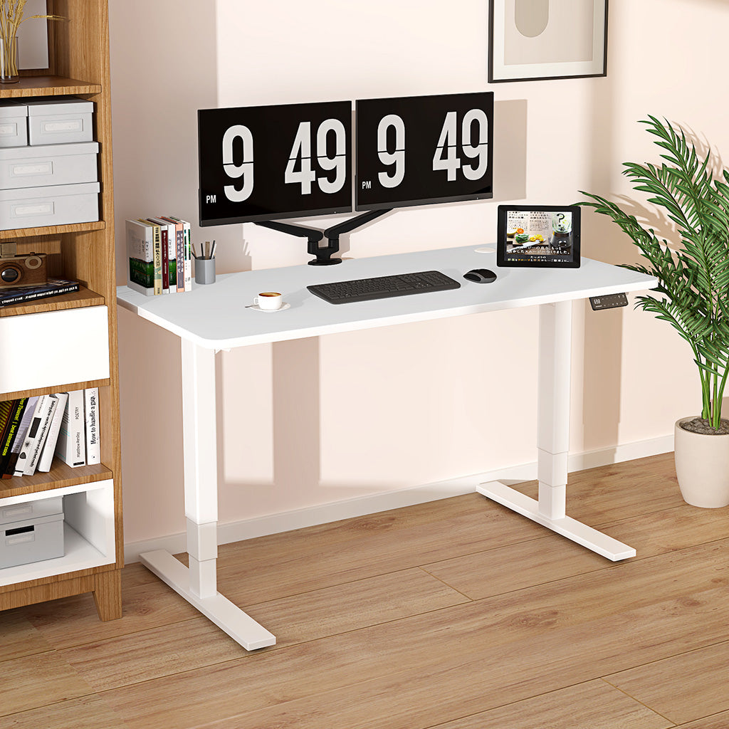 Maidesite Stylish and simple white height adjustable desk suitable for office and home work