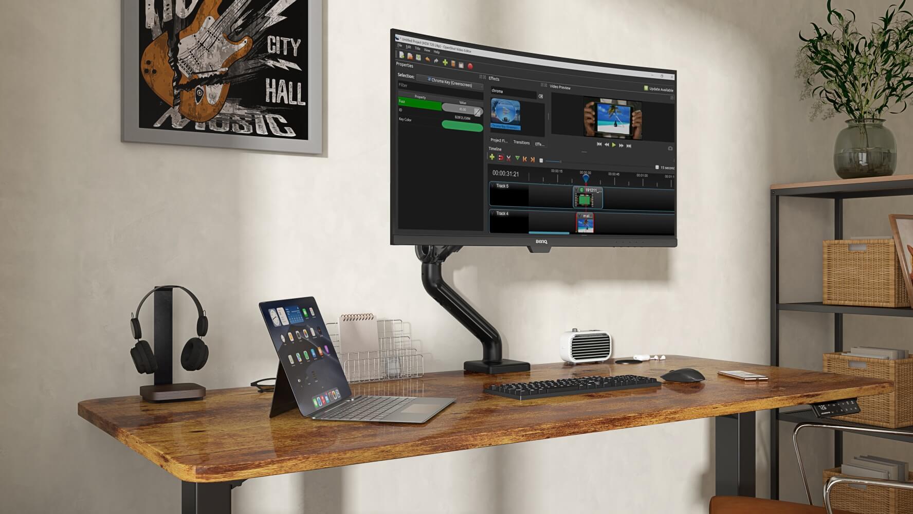 Maidesite Aluminium Monitor Arm Single Arm Desk Mount